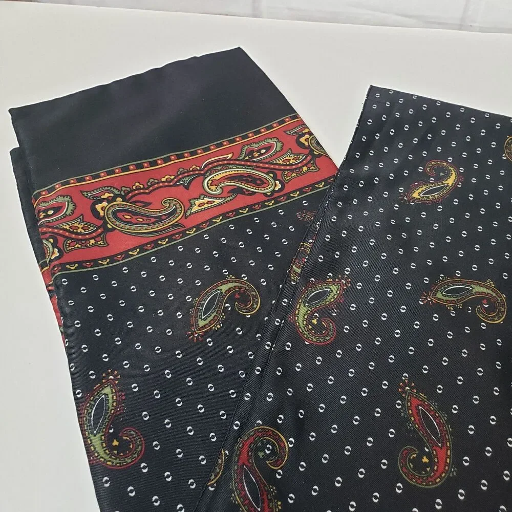 Mens Vintage British Mod Style Navy Paisley Dress Neck Scarf 58 x 8